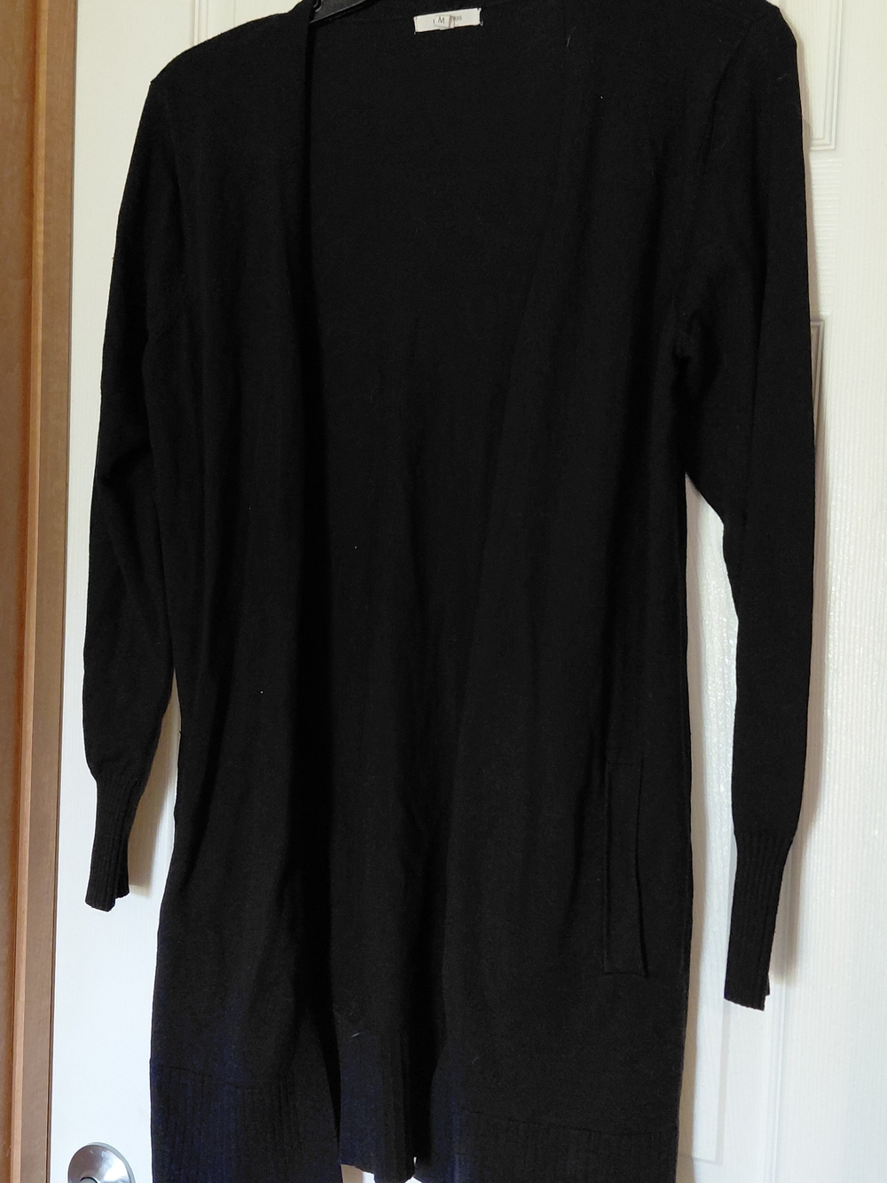 Maurices Black Open-Front Long Cardigan